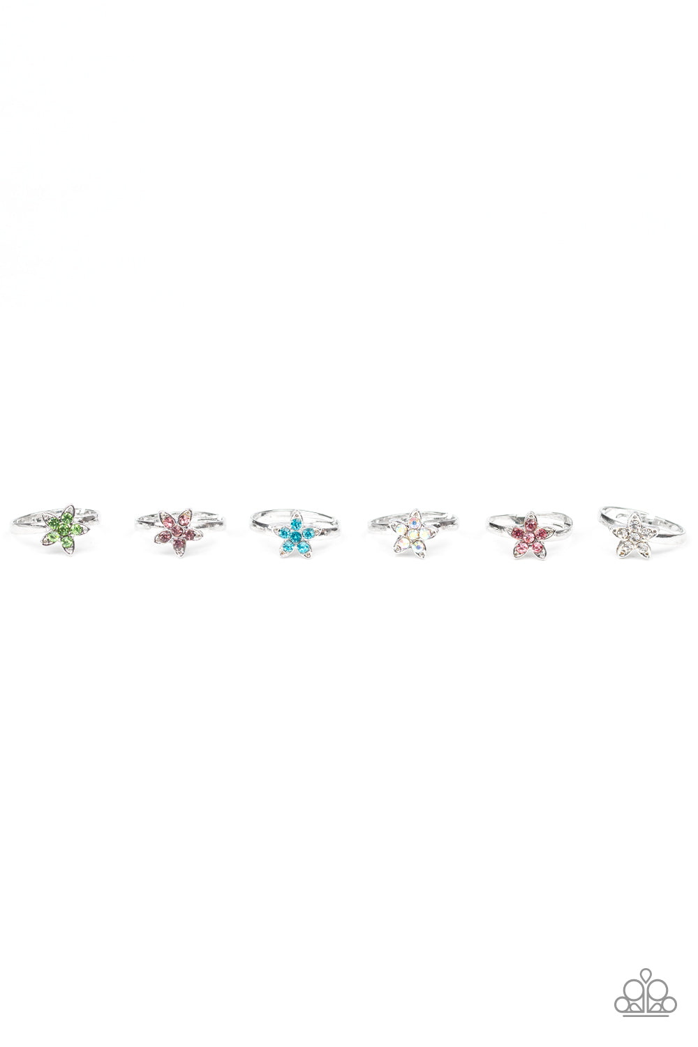 Starlet Shimmer Glittery Flower Ring Bundle