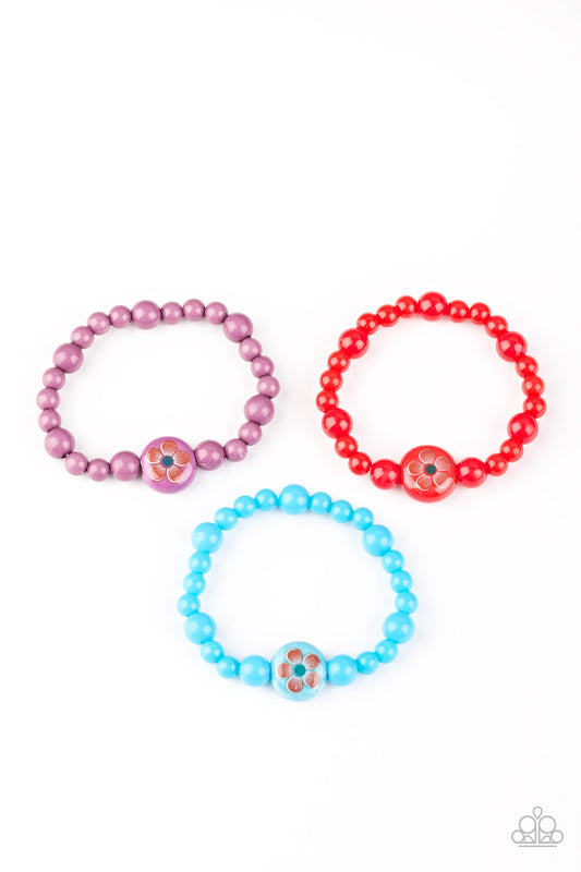 Starlet Shimmer Flower Embossed Bracelet Bundle